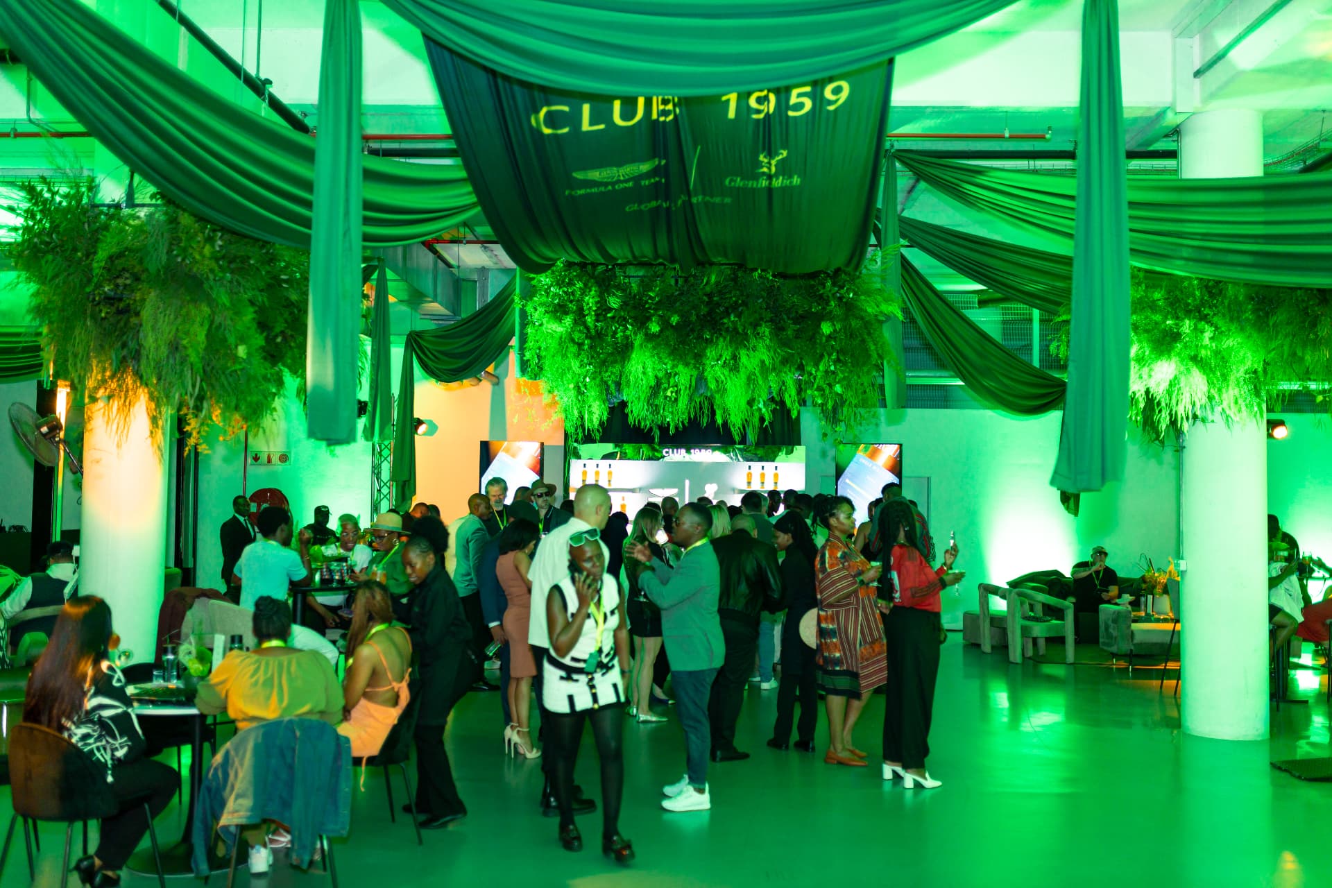 Guests gathered beneath the Club 1959 canopy at the Glenfiddich launch